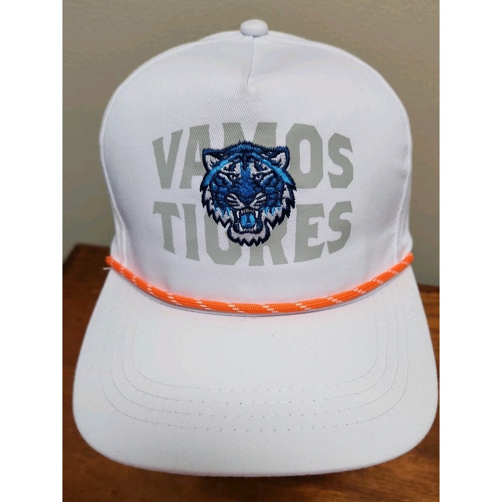 Detroit Tigers Fiesta Tigres Vamos Tigres Rope Hat White Snapback Baseball Cap